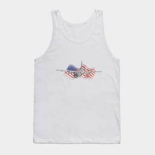 Air Force AC130 Gunship with American Flag Tank Top